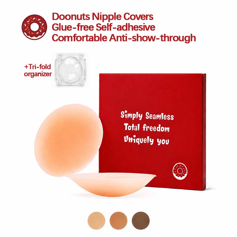 Nipple Cover Pasties - DOONUTS BODY แผ่นปิดหัวนมซิลิโคนทางการแพทย์แบบไร้รอยต่อ: ไม่มีสารกาว, ใช้ซ้ำได้, กันน้ำ
