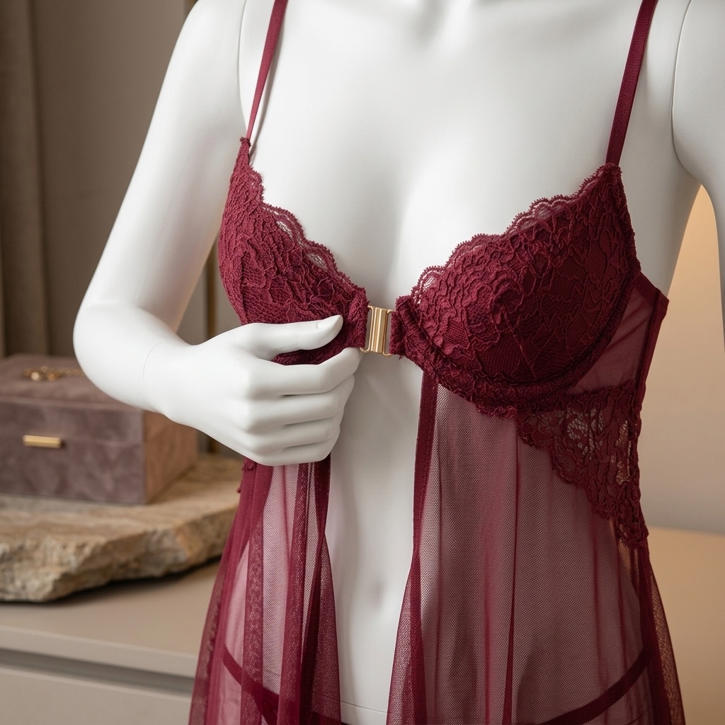 ชุดนอนซีทรูผ้าลูกไม้สำหรับผู้ห - Babydoll Chemise Night บทวิจารณ์และราคา