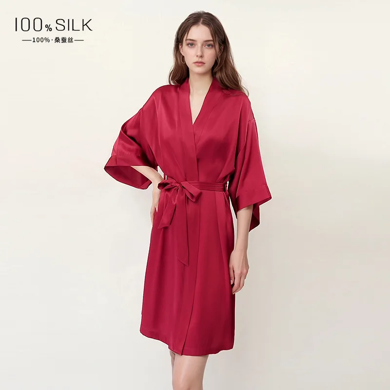 ชุดคลุมอาบน้ำผ้าไหมแท้สำหรับผู - Robe Silk Women บทวิจารณ์และราคา