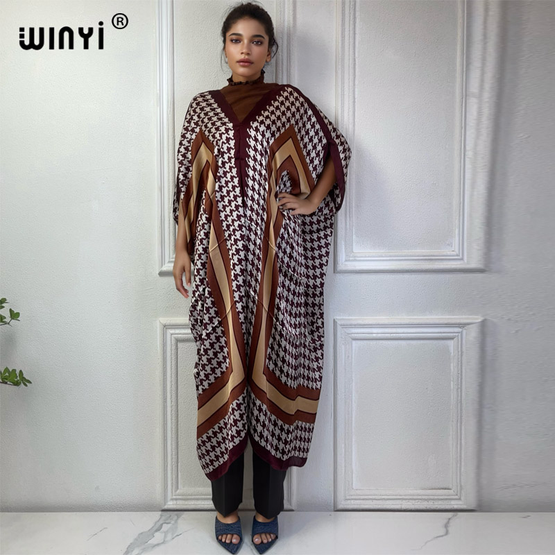 Winyi ชุดเดรสคอวีสไตล์แอฟริกัน - Robe Silk Women บทวิจารณ์และราคา