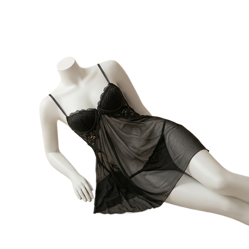 ชุดนอนซีทรูผ้าลูกไม้สำหรับผู้ห - Babydoll Chemise Night บทวิจารณ์และราคา